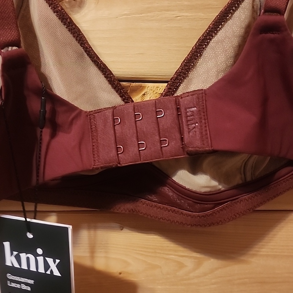 Knix Gossamer Lace Bra Size Medium NEW  Dark Cherry - Picture 6 of 6